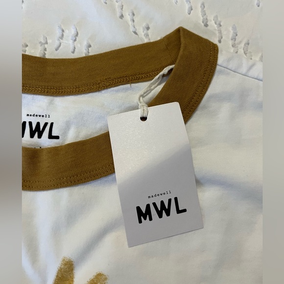 Madewell MWL Camp resort ringer crop tee size L - Picture 5 of 8
